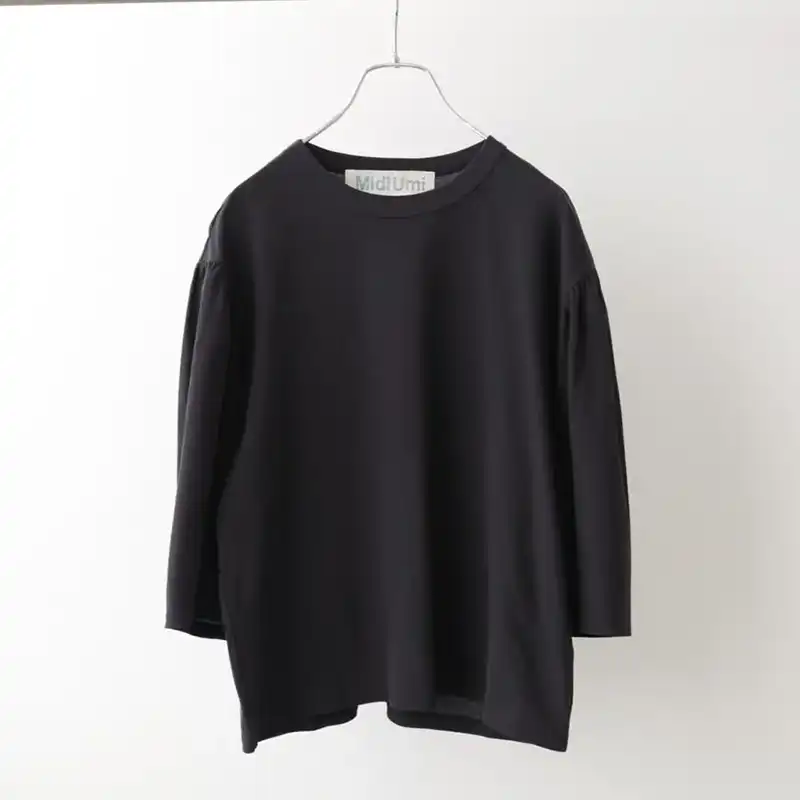 MidiUmi  ボリュームスリーブプルオーバー/BK99 【日本製】